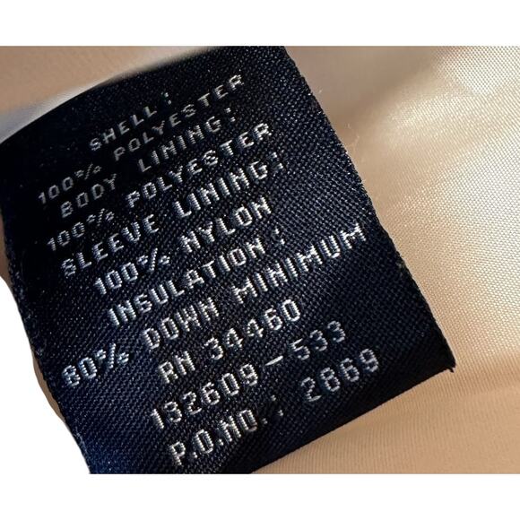 London Fog Down Quilted Puffer Jacket Womens L Cream Gorpcore Puffy Coat Warm - Picture 7 of 7